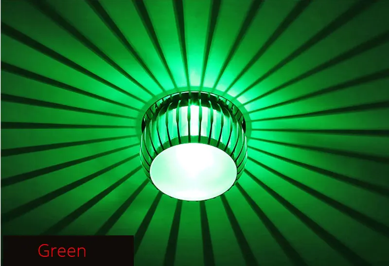 Green Светодиодный светильник, RGB пульт дистанционного управления, 3 Вт, 6 Вт, 9 Вт, 12 Вт, светодиодный потолочный светильник, настенный светильник, лампа для коридора, светильник для прихожей - Испускаемый цвет: Green