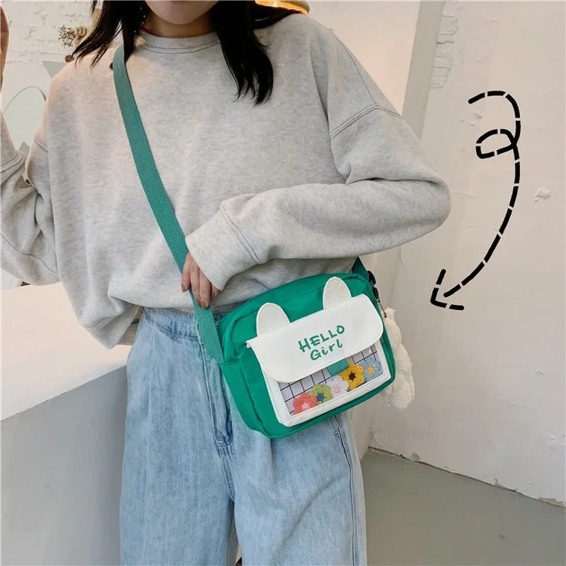 

Модные маленькие холщовые сумки через плечо для женщин 2022, кошелек на плечо для телефона, симпатичная Женская Студенческая хлопчатобумажна...