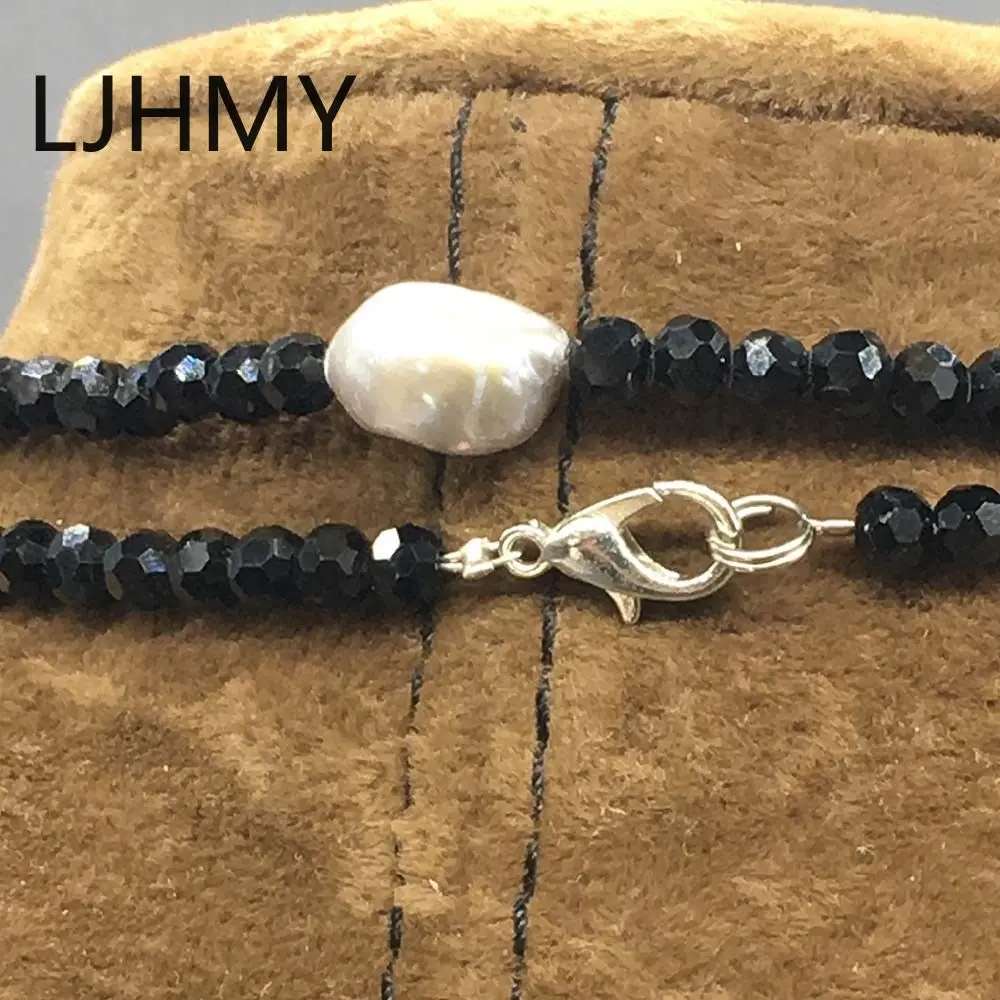 Цепочка Из Черного граненый оникс сверкающее ожерелье из настоящего