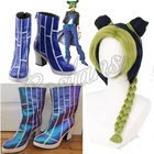 Искусственные парики JoJo's странные приключения 6 Stone Ocean Jolyne Cujoh Kujo Jolin персонажи Аниме костюм на Хэллоуин реквизит обувь для косплея сапоги парики