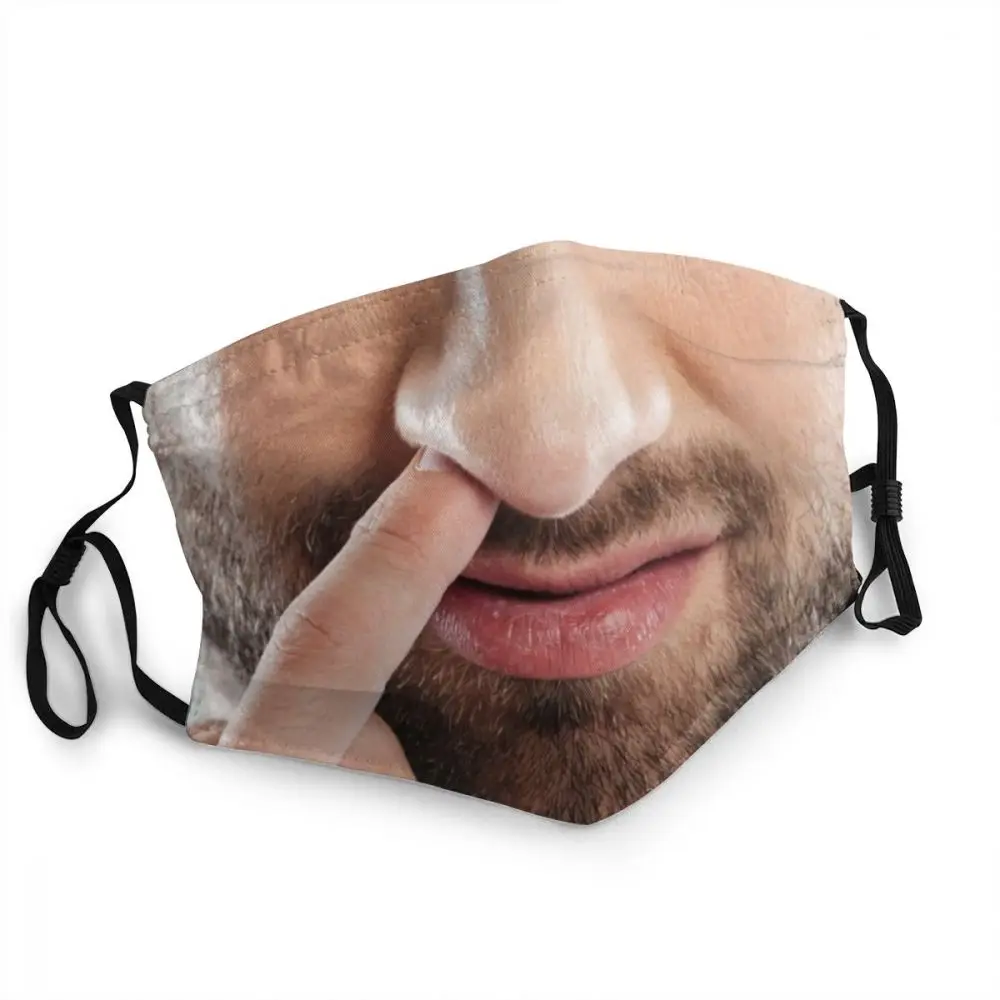 

Funny Man Picking His Nose Reusable Adult Mouth Face Mask Mustache Beard Anti Dust Protection Cover Respirator Mouth-Muffle