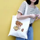 Холщовые сумки через плечо Kawaii С мультяшным принтом принцессы, летняя сумка Harajuku Ulzzang, повседневная шикарная женская сумка-кошелек в Корейском стиле