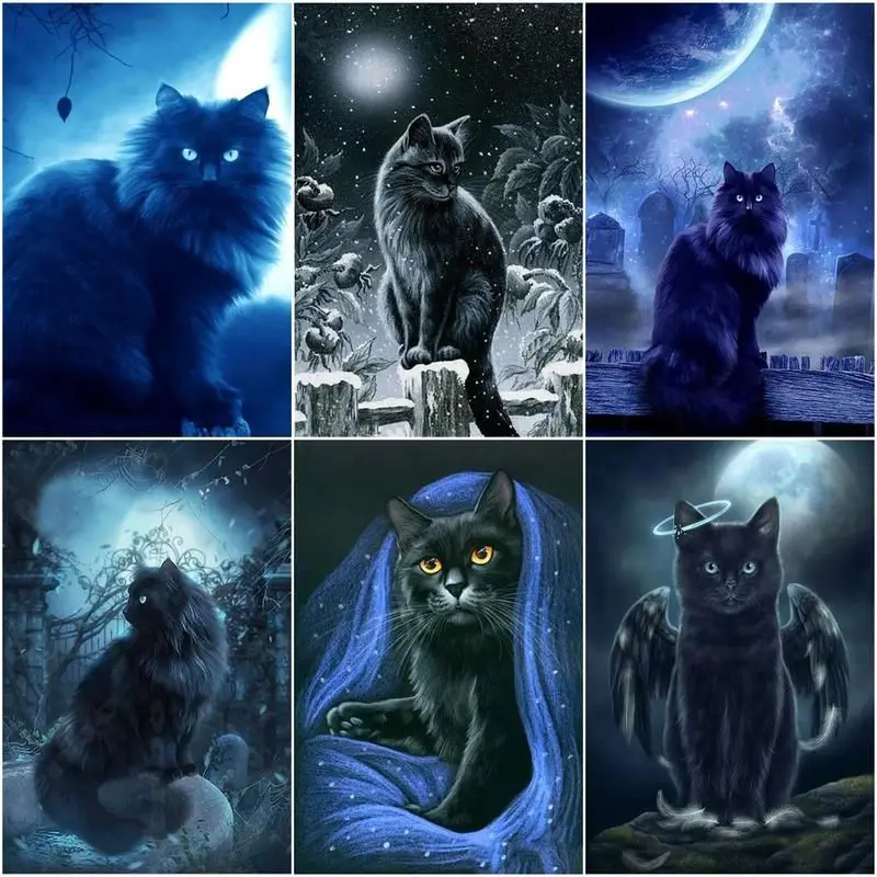 

CHENISTORY DIY Painting By Numbers Cat Animal For Adult Children Handpainted Drawing Canvas Coloring By Numbers Handmade Art Wal