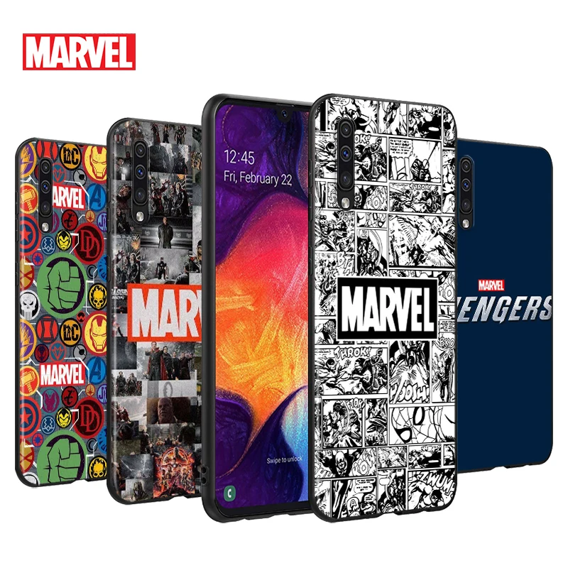 

Marvel Logo Avengers For Samsung Galaxy A90 A80 A70S A60 A50S A40S A30S A20E A10S A2 Core 5G Black Soft Phone Case
