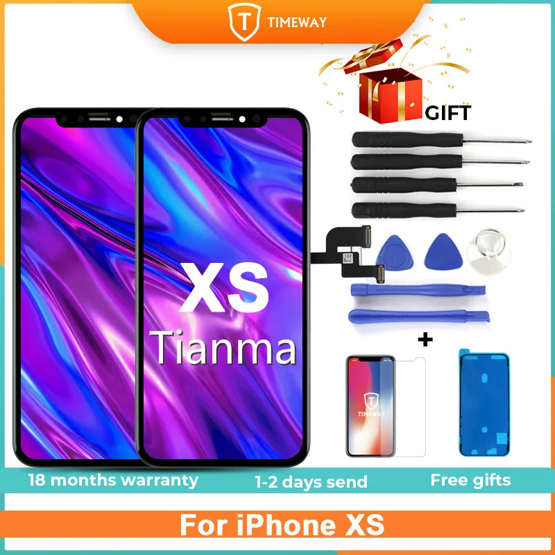 

Grade For iPhone XS tianma LCD Display For IPhone XS Touch Screen tianma With Digitizer Replacement Assembly Parts Black