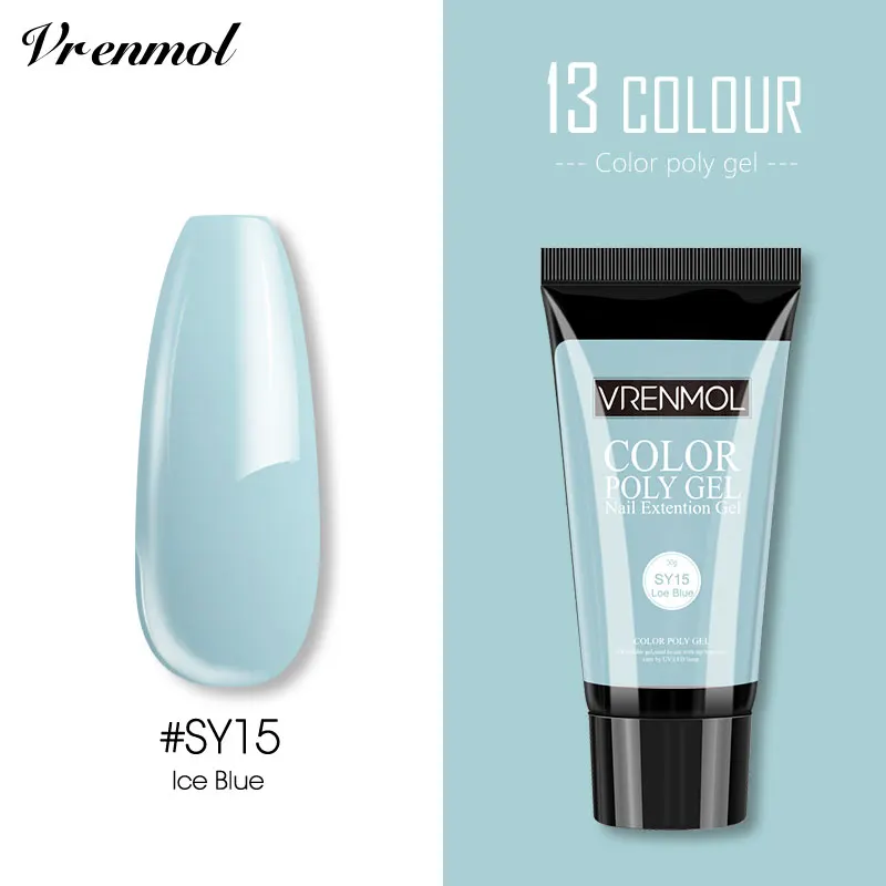 30ml SY15 Vrenmol Poly гель Semic Перманентный не чистый лак верхнее Базовое покрытие гель лак верхнее покрытие Базовое покрытие основа прозрачный гель лак - Цвет: 30ml SY15