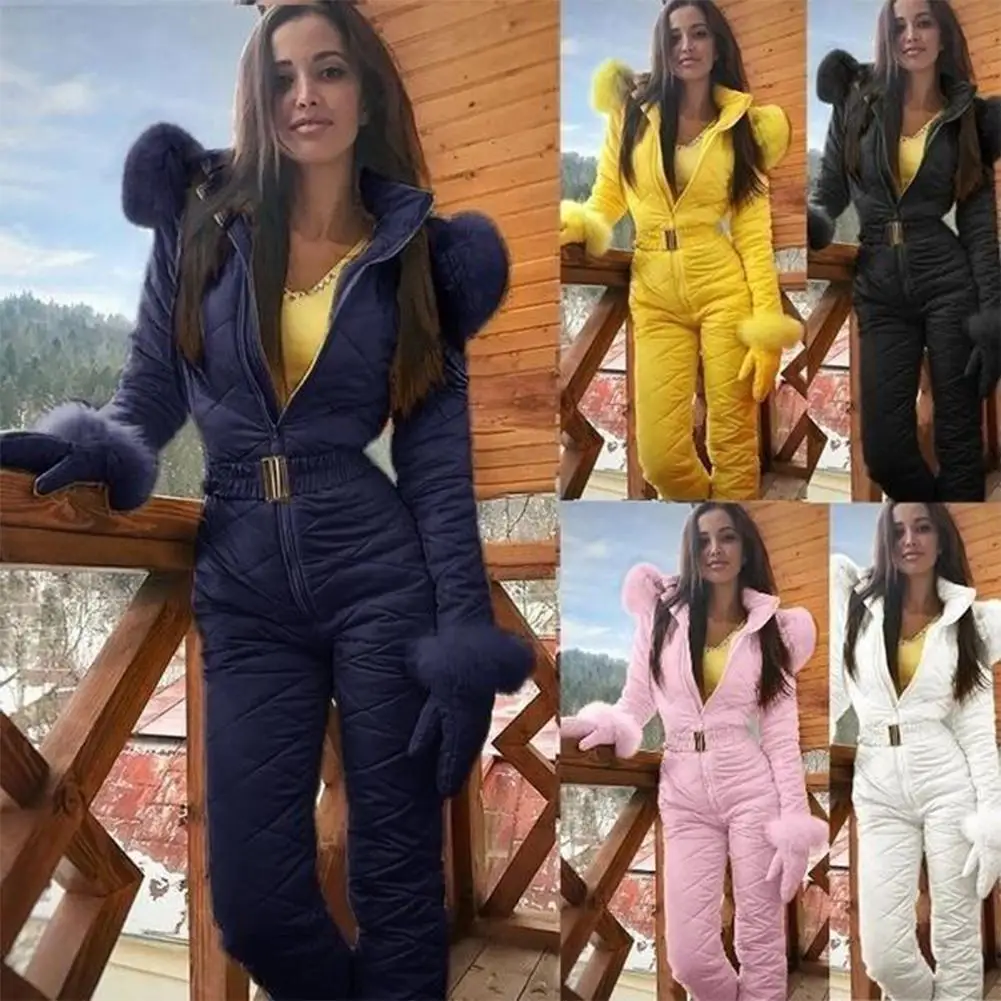 

Women's winter jacket Ski Suit Women Thick Hot Snowboard Skisuit Outdoor Sports Zipper Warm Ski Suit