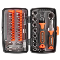 38pcs professional screwdriver set multi repair hand tools mechanic ratchets socket wrench combo kit with box