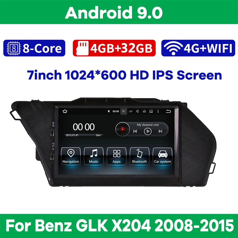 Автомобильный мультимедийный плеер Android 9 0 gps навигация для Mercedes Benz GLK X204 2008 2015 с BT