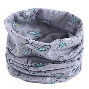 Новый Модный хлопковый детский однотонный шарф, Детский Теплый шейный платок, Осень-зима, для маленьких мальчиков и девочек, круглый воротник, милые шарфы с воротником