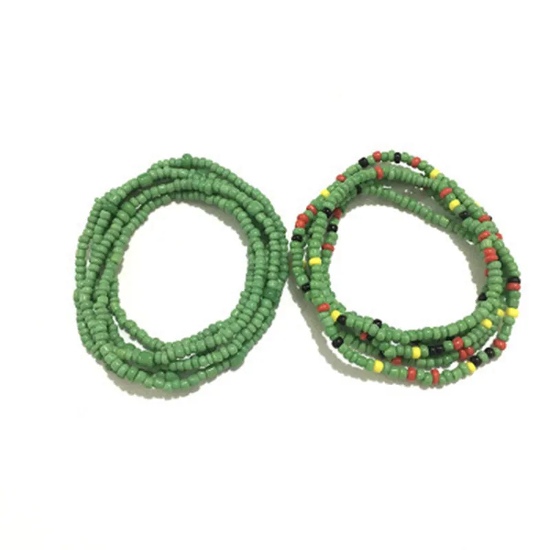 

2pcs Bohemia Double Bead Waist Chains For Woman Sexy Bikini Beach Belly Chain Strand Charms Vintage Waistband Jewelry Accessory