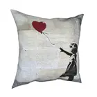 Наволочки с рисунком граффити Banksy's Girl With A Red Подушка с воздушным шаром, 40*40 см