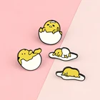 Креативная брошь в виде яичницы, мультяшный цыпленок, яйцо, ракушка, завтрак, еда, дети, друзья, эмалированная булавка, куртки, искусственное яйцо, ювелирные изделия, подарки
