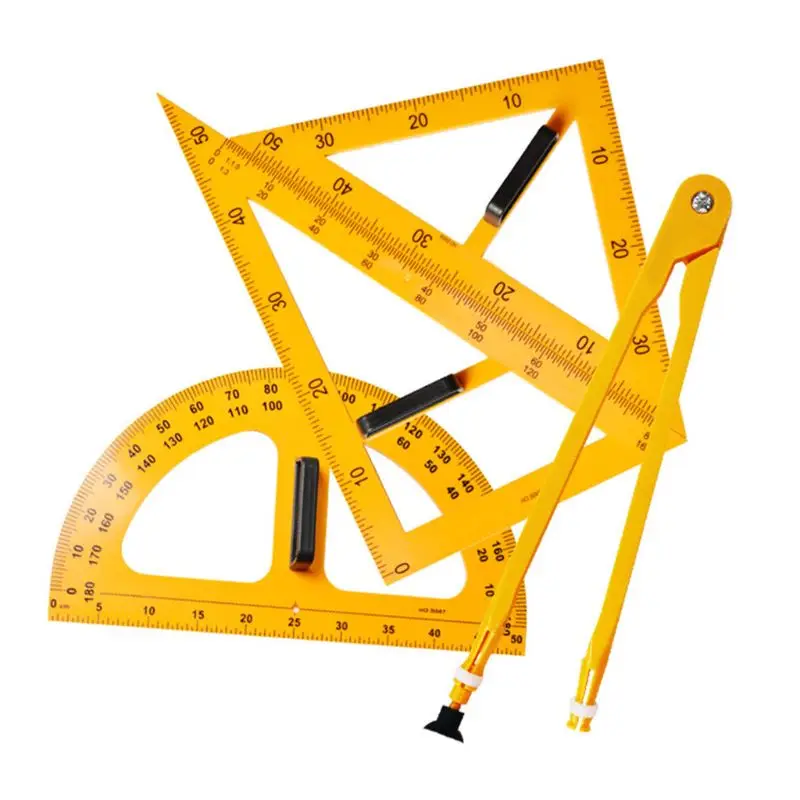 

Multifunction Teaching Ruler Set Triangle Compasses Protractor Measurement Ruler 77HA