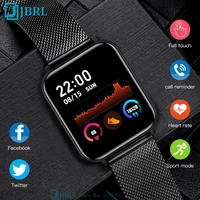 full touch square smartwatch women men sport watch ip68 waterproof blood pressure stainless steel business smart watch clock