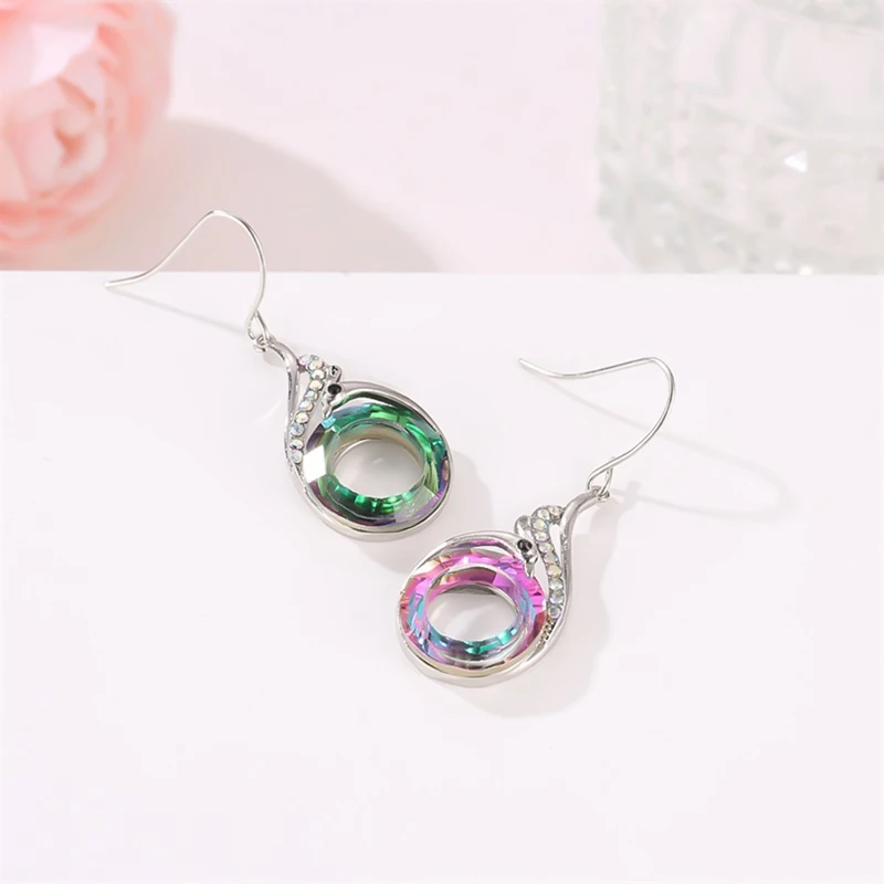 

Fashion Wing Hollow Out Colorful Crystals Drop Earrings for Women Alloy Fine Rhinestone Dangle Fashion Jewelry brincosEarring