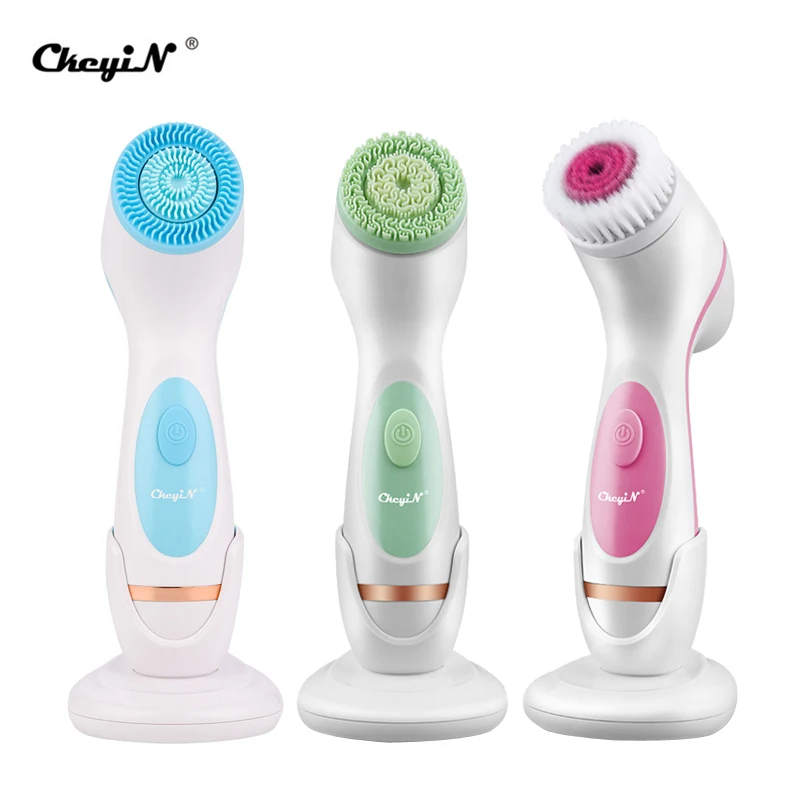 CkeyiN 3 в 1 электрическая щетка для очищения лица мытья перезаряжаемая вращающаяся