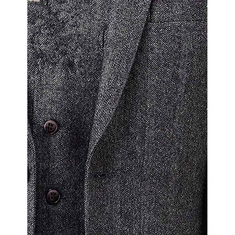 Для мужчин Slim Fit костюм комплект из 3 предметов классический Винтаж твида с узором