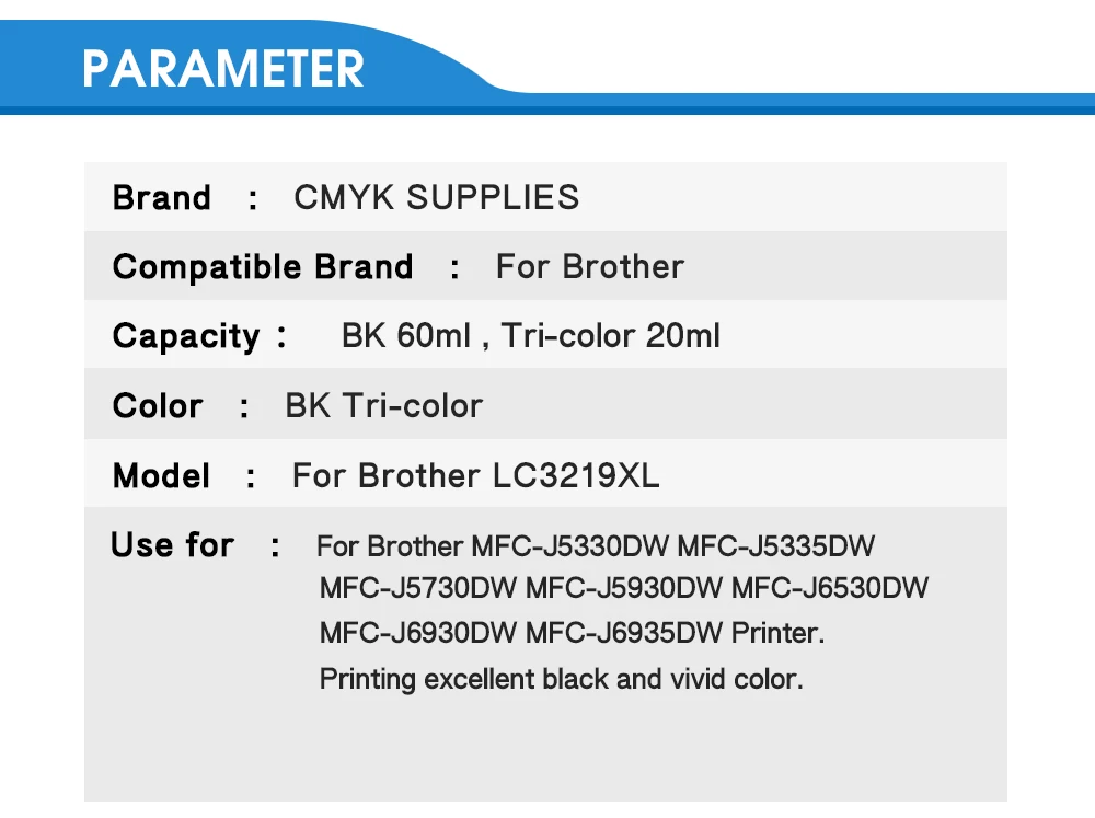 LC3219XL совместимы для Brother LC3219 XL чернильные картриджи для Brother MFC-J5330DW MFC-J5335DW MFC-J5730DW MFC-J5930DW MFC-J6530