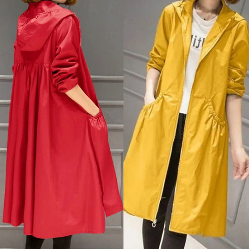 

Femmed Spring Autumn Mid-Length Trench Coat Female 2021 New Korean Fashion Loose Simplicity All-Match Windbreaker Women A644