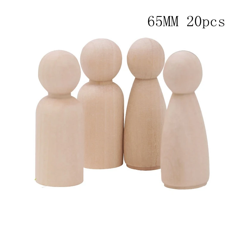 20 штук 65 мм типа сделай сам со цветом дерева деревянная кукла для мужчин и женщин
