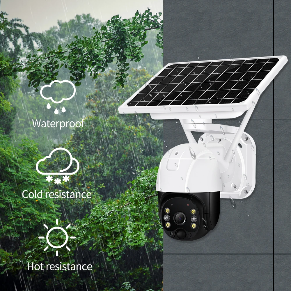 5mp 4g sim card wifi solar camera ptz outdoor pir human detection audio wireless color night vision cctv battery security camera free global shipping