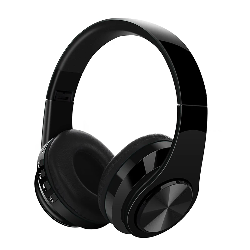 Qh14 Floding Bluetooth 5,0 наушники Игровые наушники с креплением на голову Беспроводная гарнитура Bluetooth HIFI с FM - Цвет: Black
