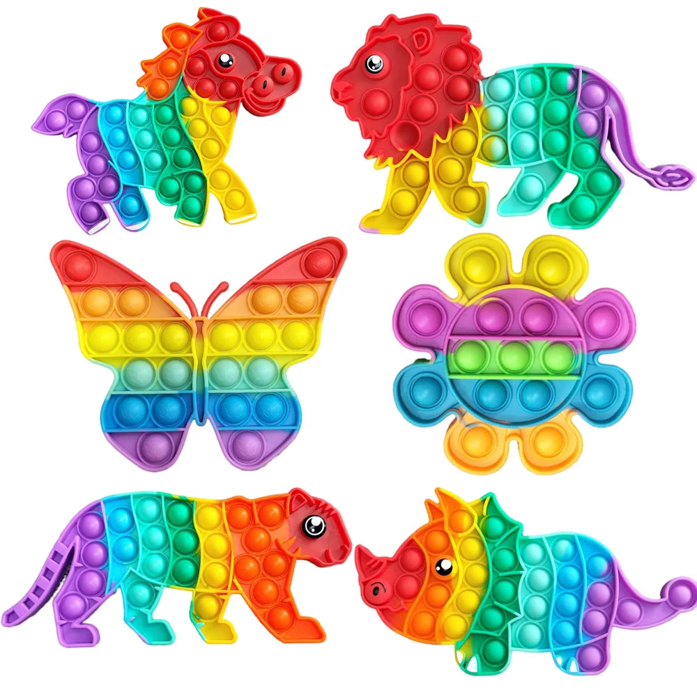 

Pop it Case Unicorn Stress Toys Animals Children's Mental Arithmetic Decompression and Development of Educational Toys Silicone