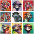 Алмазная 5d картина сделай сам, мультяшная Страусиная голова, полная Алмазная вышивка, вышивка крестиком, мозаика, домашний декор, рождественский подарок