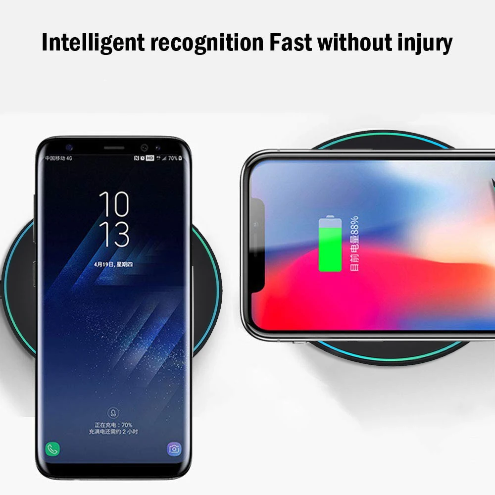 Беспроводное зарядное устройство Smart Quick Charge быстрое зарядное устройство 10 Вт USB Беспроводная зарядная площадка для iPhone X XR XS 8 Plus Sumsung S9 Plus Z2