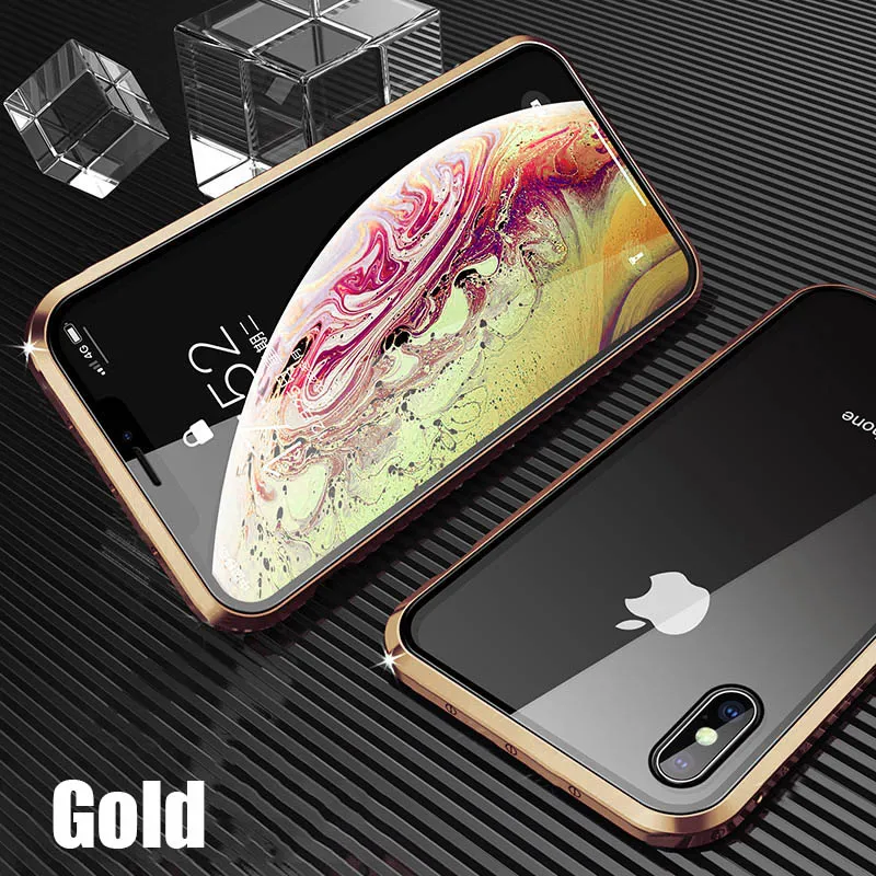 360 магнитная сила для iPhone 7 6s Plus чехол из закаленного стекла для iPhone 7 8 Plus X чехол для iPhone XS чехол для MAX XR - Цвет: 06