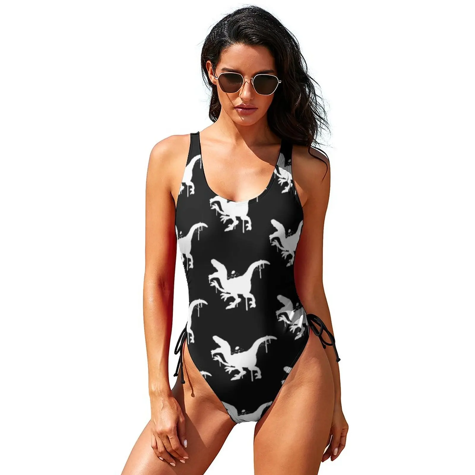 

Graffiti Swimsuit Fashionable One Piece Swimwear Teenager Retro Summer Bathing Suit