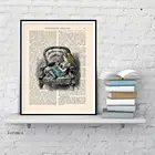 Плакаты Алиса в стране чудес, винтажный рисунок в виде книги, Картина на холсте для сна, рождественские подарки, домашняя декоративная картина для спальни