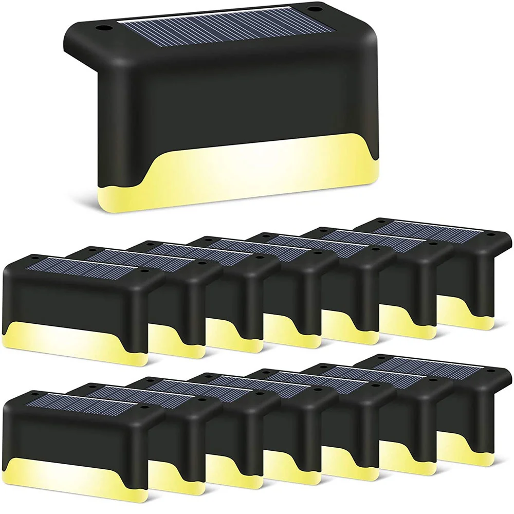 

16X 8X 4X 1X Solar Step Lights Outdoor Waterproof Led Solar Fence Lamp for Steps Fence Deck Railing and Stairs Warm/ Cold White