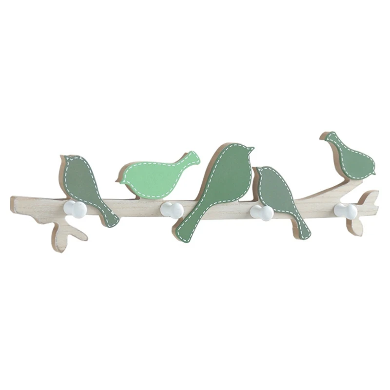 Wooden Birds 4 Hooks Home Decorative Wood Coat Hook Rail Clothes Hanger | Дом и сад