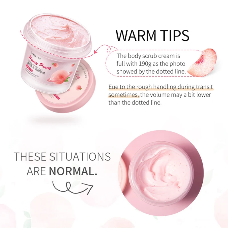 Сладкий персик нежный скраб для тела арбутин улучшает шероховатость увлажняющий