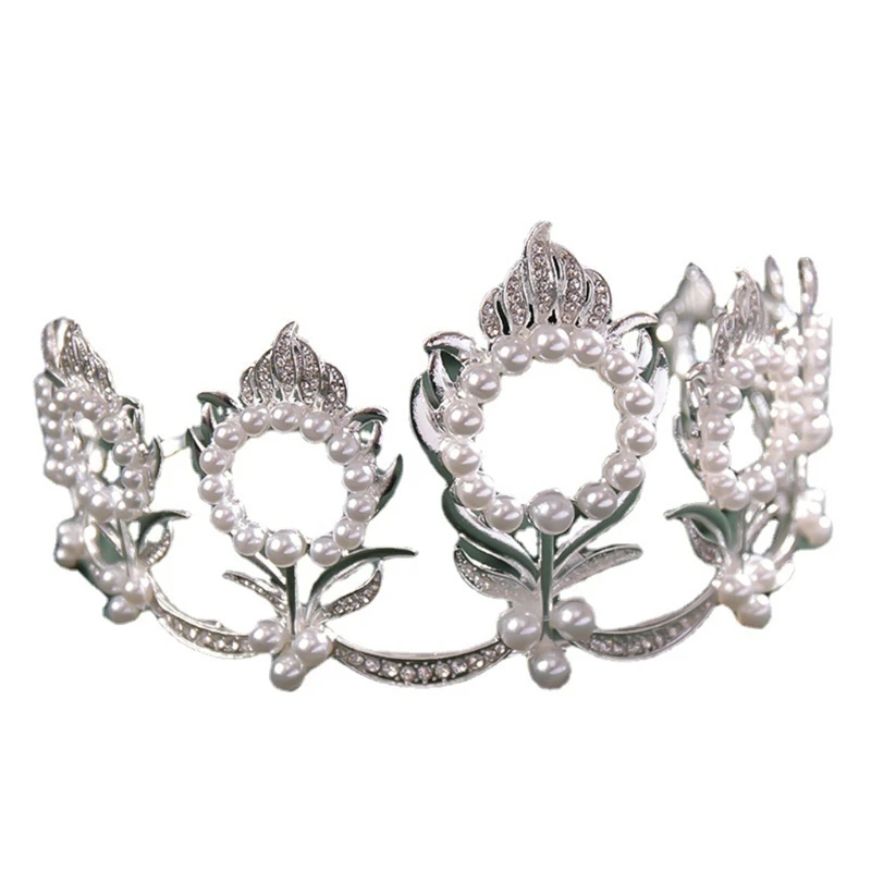 

E56A Women Girl Wedding Bride Party Hair Headband Silver Color Crystal Crown Tiaras