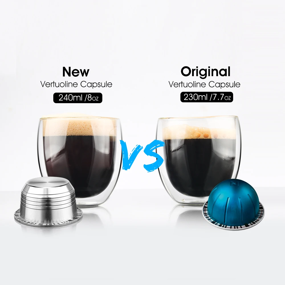 Stainless Steel Coffee Filters For Nespresso Vertuoline Plus& Delonghi ENV150 Refillable Coffee Capsule Pod Vertuo Plus
