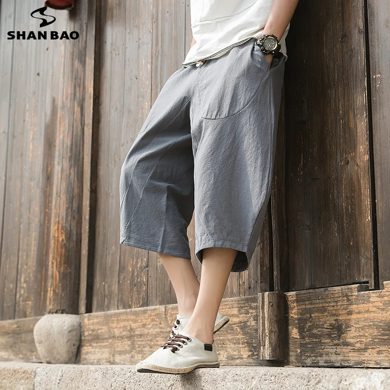 

Men's casual harem pants 2021 summer new style Japanese and Korean style fashion loose high quality men's cotton cropped pants