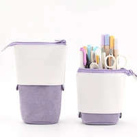creative students pencil case school supplies stationery storage bag diy kawaii solid color pencil cases cute pen holder box bag