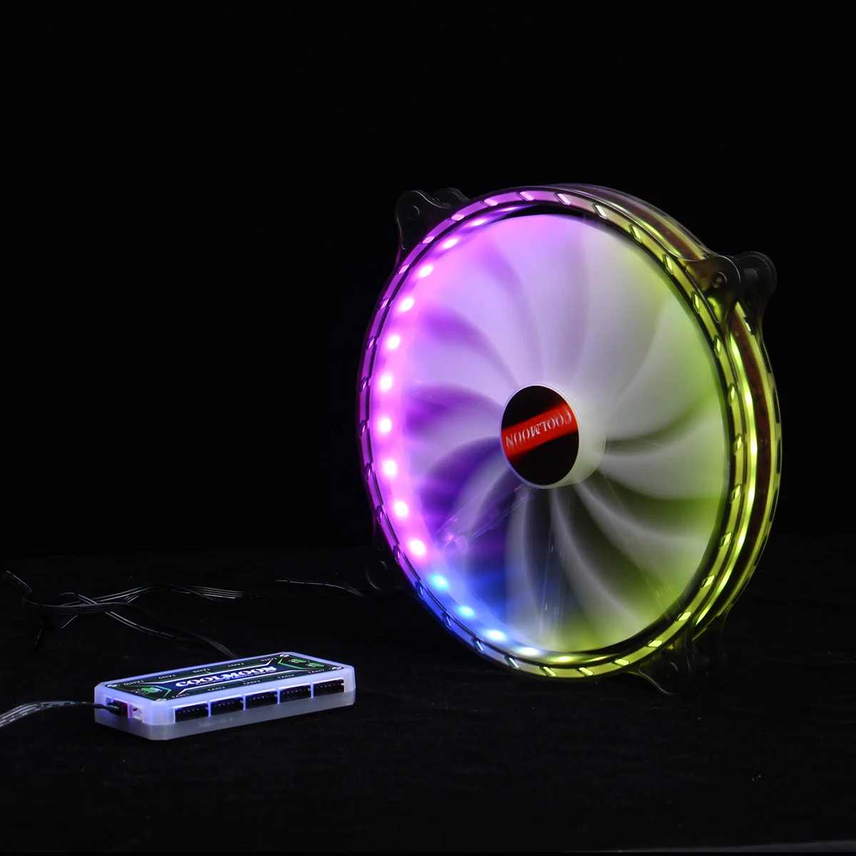 Охлаждающий вентилятор Aura Sync для ПК 6 контактов 12 В 200 мм с RGB подсветодиодный