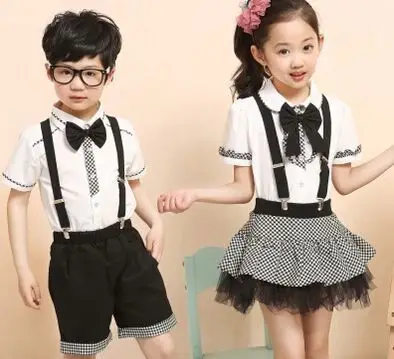 Детская форма новый стиль костюм для выступлений Короткие нагрудники с рукавами