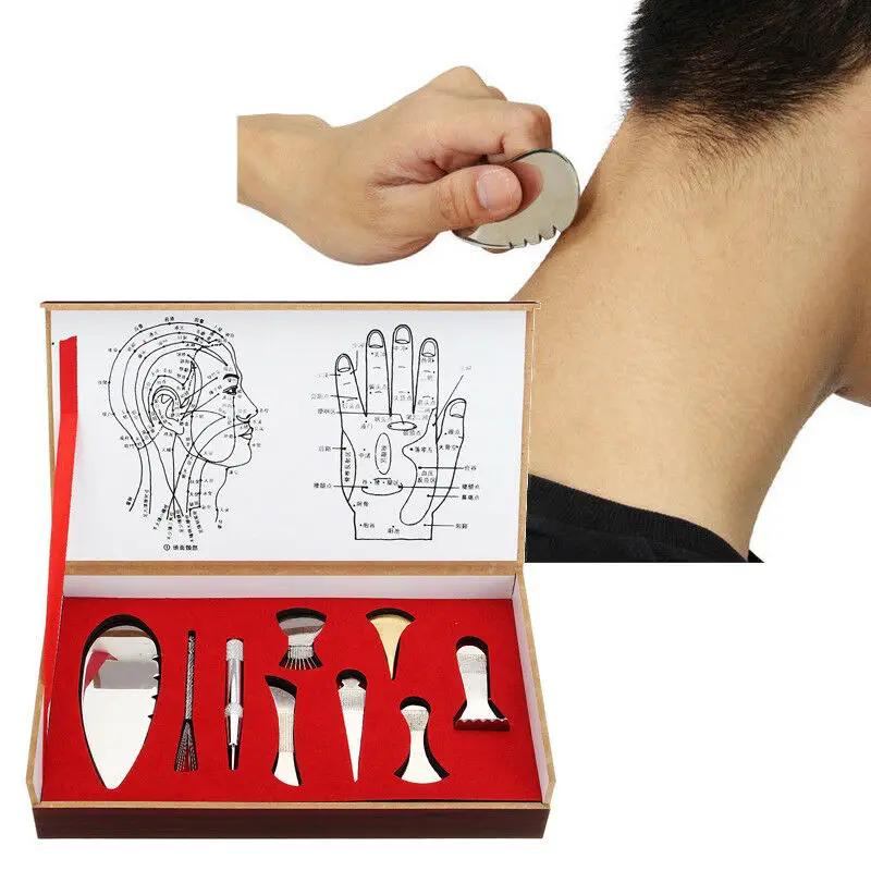 Gua Sha выскабливание пластины физиотерапия нержавеющая сталь Массаж Спа терапия