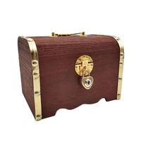 wooden box piggy bank retro with lock storage change savings box for coins cash treasure safe money box wood craft child gift