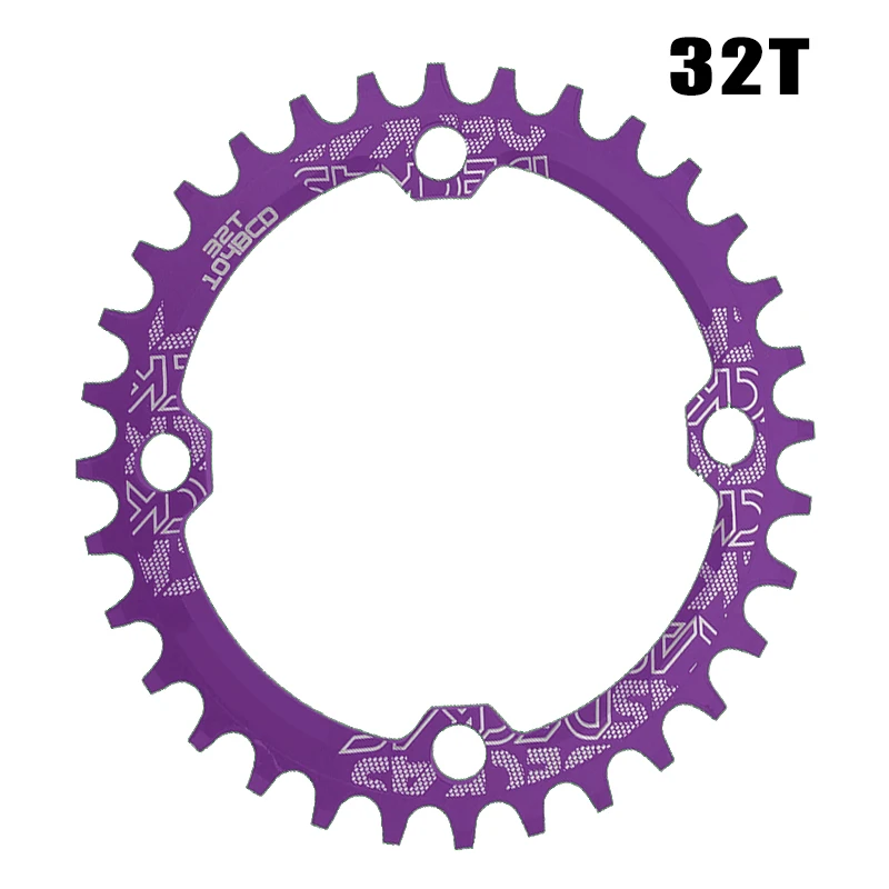 oval 32T purple 104BCD овальная цепь колеса узкая широкая цепь MTB болты горный велосипед 32T 34T 36T 38T шатуны один зуб пластина часть - Цвет: oval 32T purple