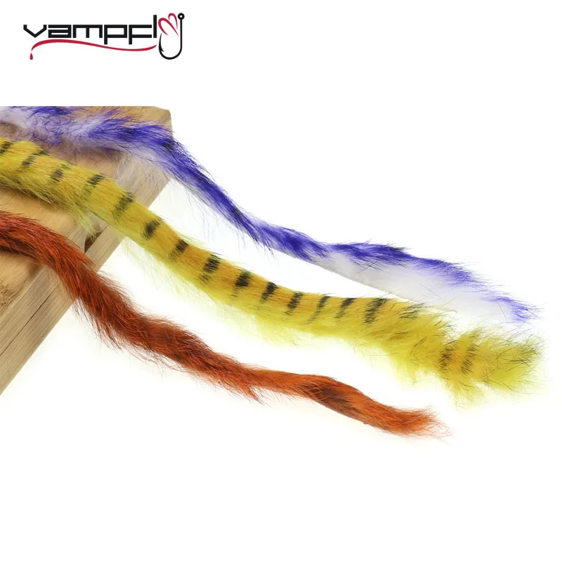 Vampfly 6 шт. 4 мм кролика от Zonker полоски отпариватель Wolly Bugger мушек Материал лосось