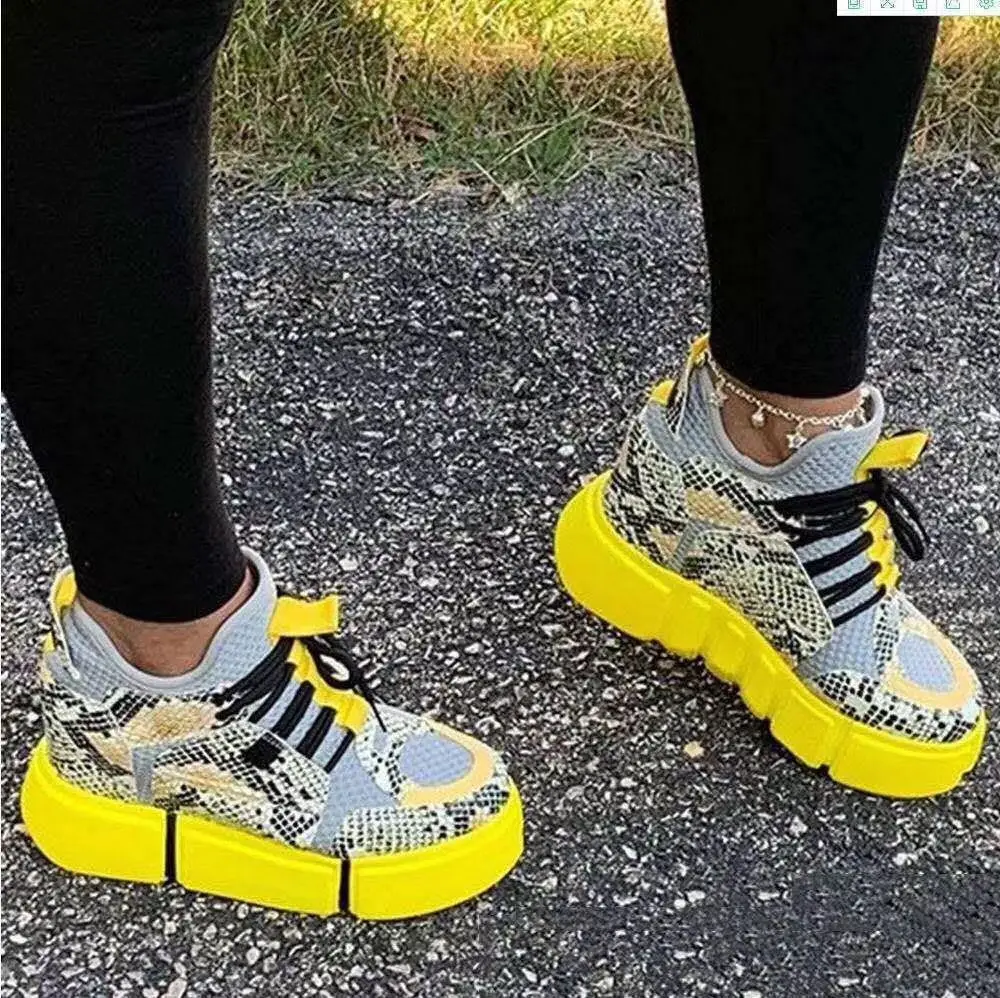 

Women Sneaker 2020 Ladies Mixed Color Lace up Vulcanized Shoes Casual Breathable Sport Woman Comfort Walking shoes Female Flats