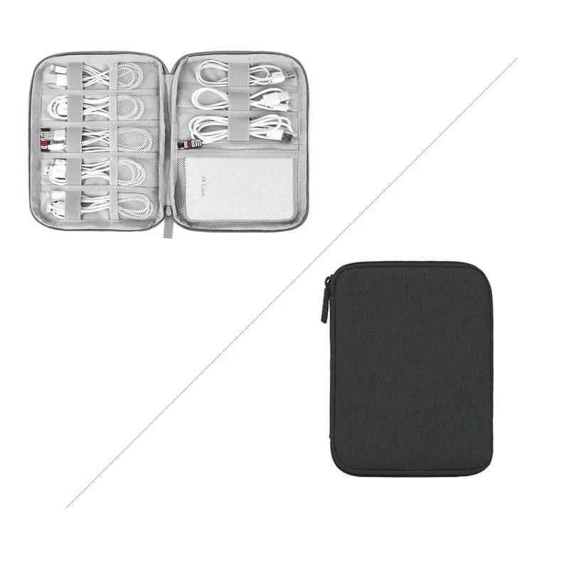 small black Портативные цифровые сумки USB кабель Органайзер зарядное устройство дорожная сумка для хранения данных сумка для наушников провод чехол флэш-накопитель для переноски - Цвет: small black