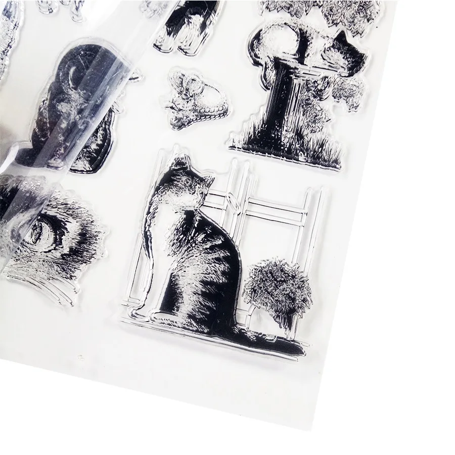 1 шт. силиконовая Прозрачная декоративная штамп в виде кошки|decorative stamps|stamp catcat stamp |