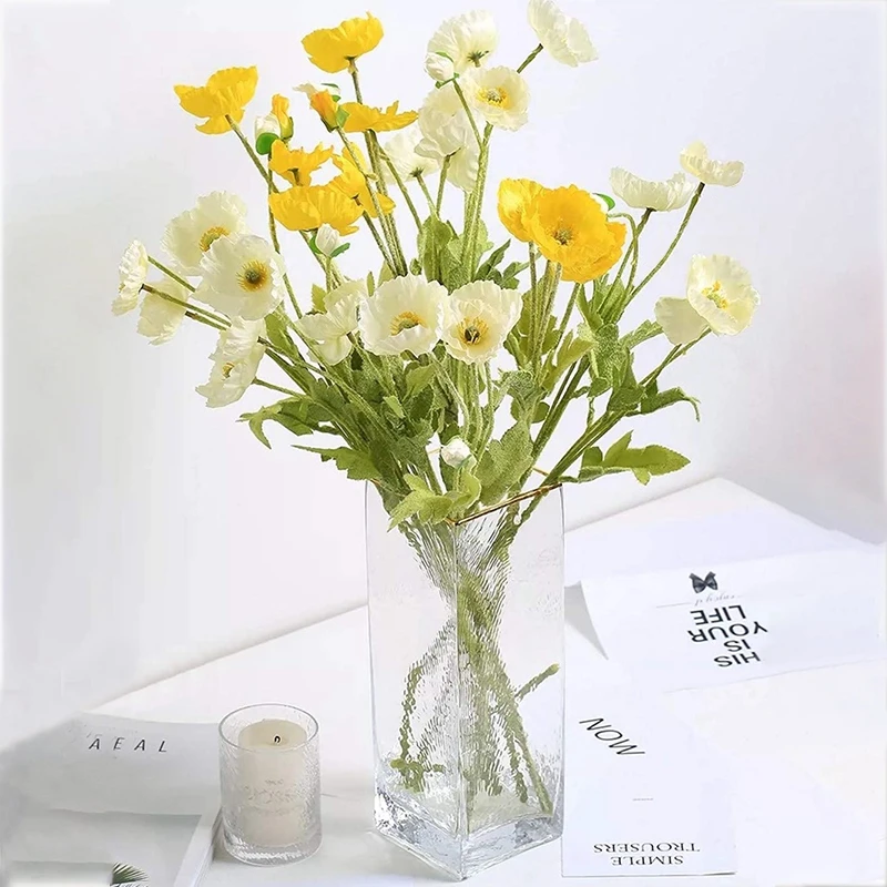 Искусственные цветы маковые шелковые длинный ствол новоселье садовый стол для